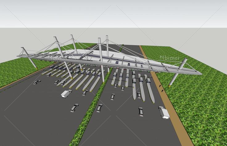 收费站(49716)su模型下载