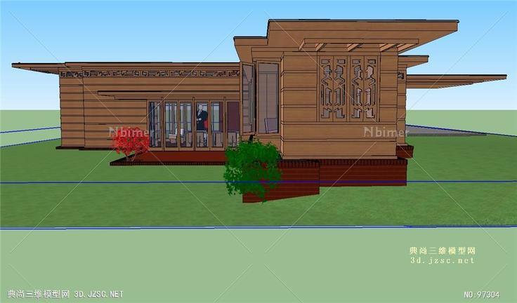 欧式木结构别墅SU模型