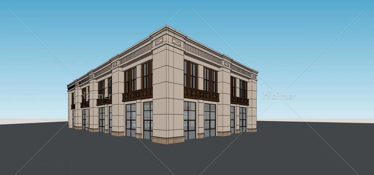 法式小商业楼(69389)su模型下载