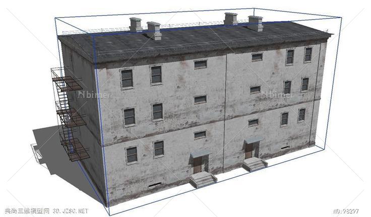 老旧的工业厂房建筑SU模型