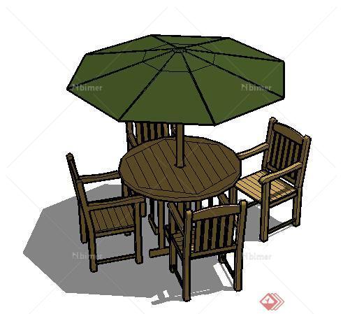 园林景观之桌凳设计该方案su模型
