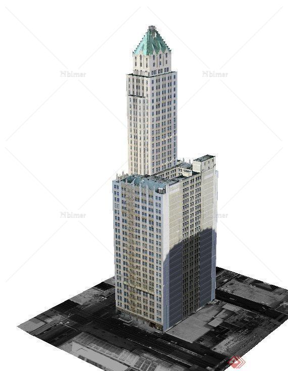 某欧式高层酒店建筑设计SU模型