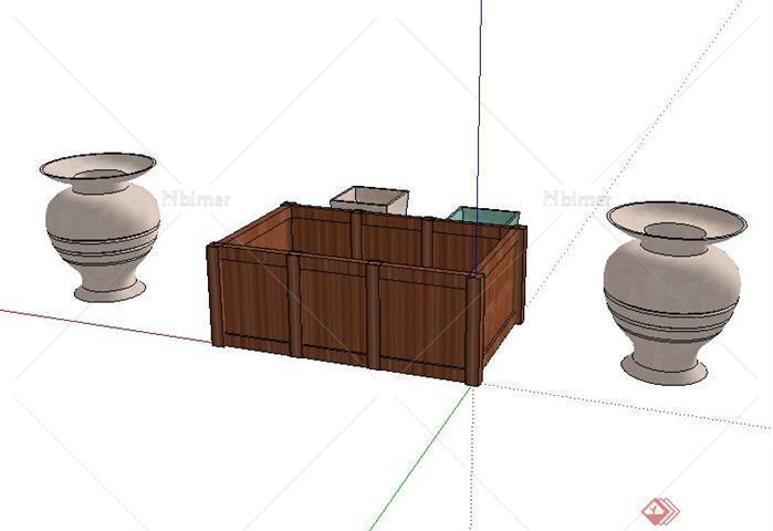 景观花钵花箱设计SketchUp(SU)3D模型