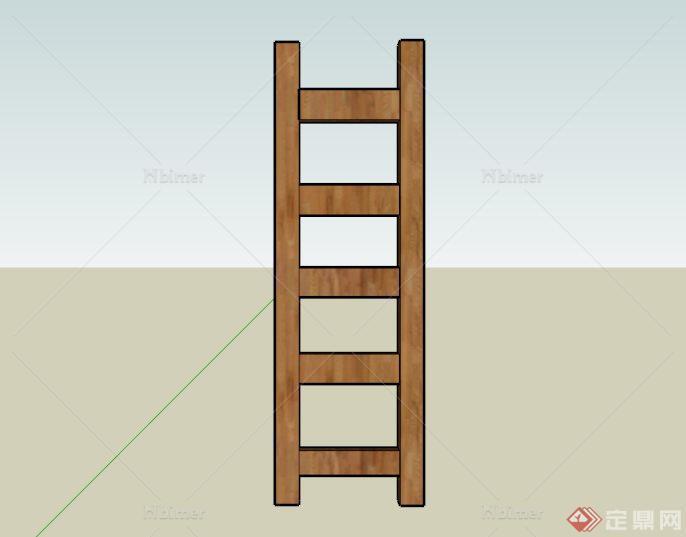 现代木楼梯设计SU模型素材[原创]