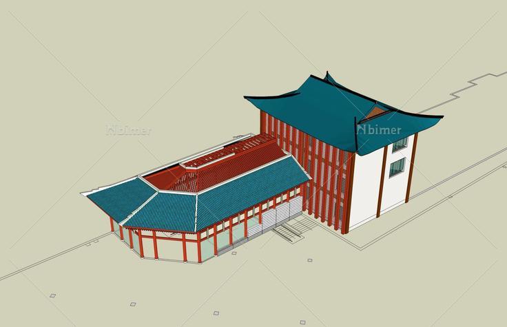 中式景观建筑(38804)su模型下载