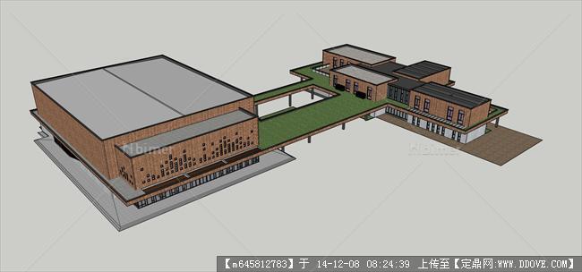 社区活动中心建筑设计su模型