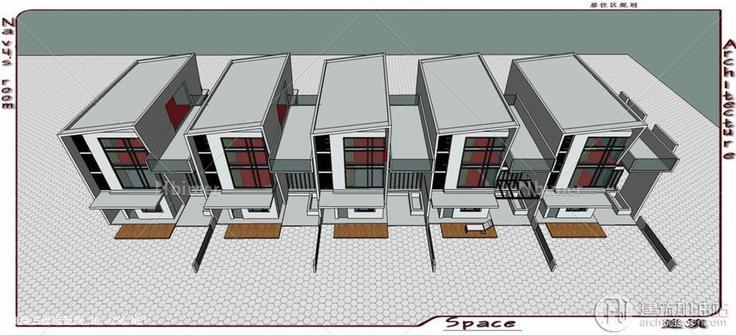 联排别墅(27)su模型