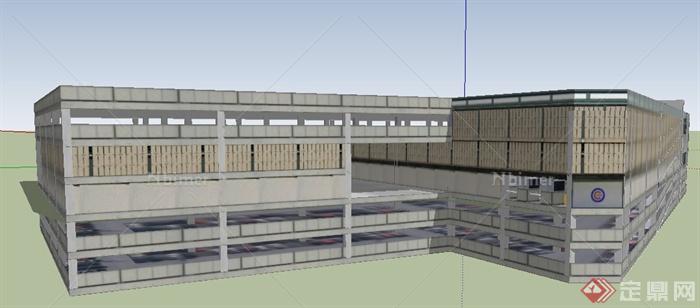 多层停车场建筑设计SU模型