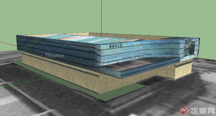 某现代风格博物馆建筑设计SU模型素材25