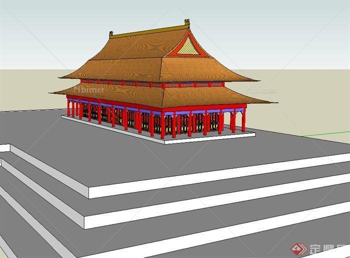北京故宫太和殿建筑设计su模型[原创]