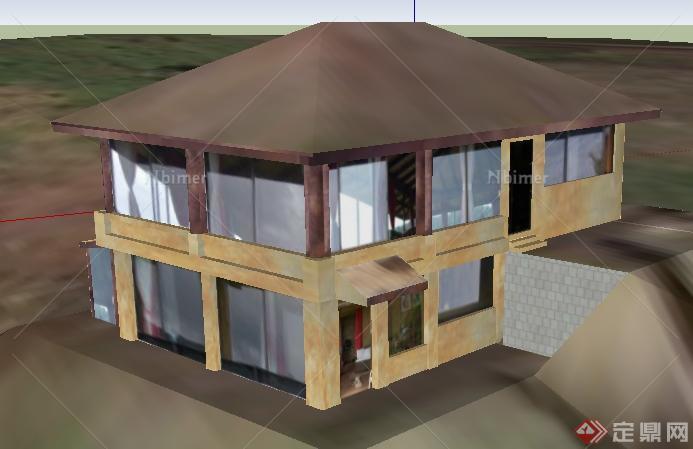 某乡村民居住宅建筑设计SU模型