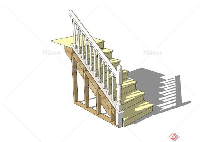 欧式木楼梯设计SU模型[原创]