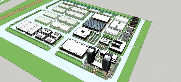 现代科技产业园规划(79120)su模型下载