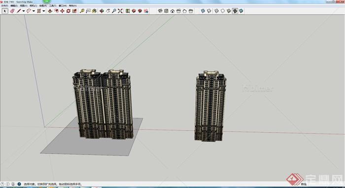 高层住宅楼建筑设计SU模型