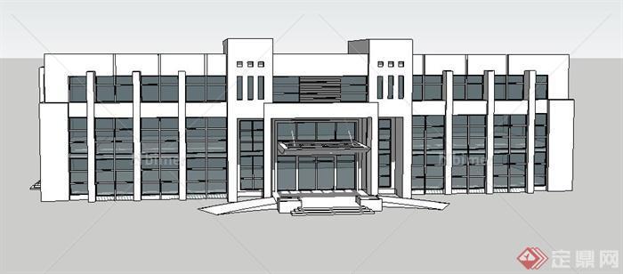 某现代机关行政办公楼建筑设计su模型