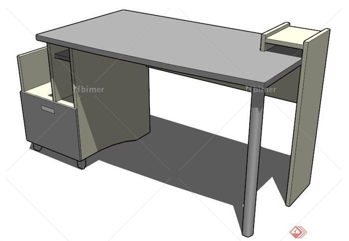 办公桌椅、文件柜家具su模型