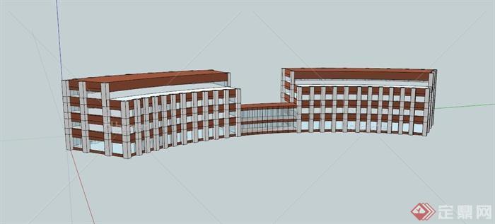 某欧式教学楼建筑设计su模型
