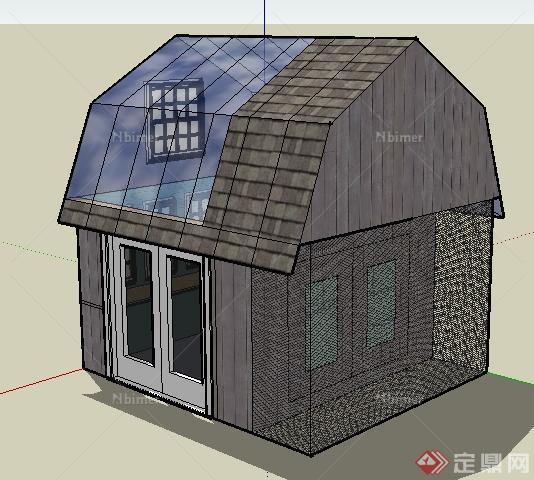 某现代饲养笼、饲养屋建筑设计SU模型