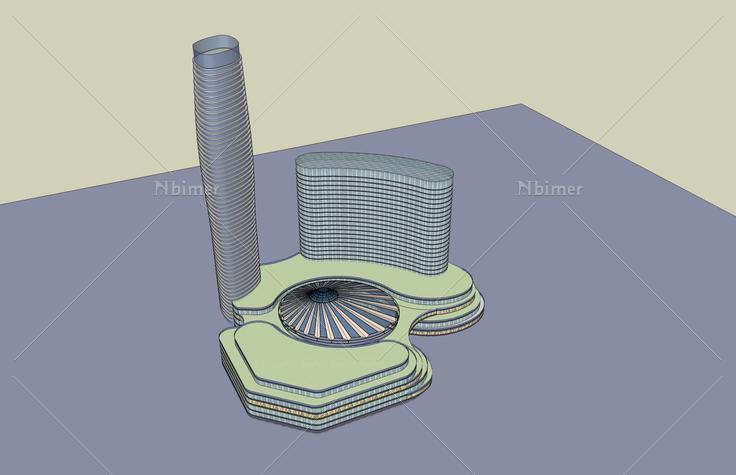 现代超高层综合办公楼(43407)su模型下载