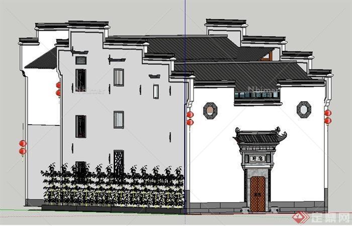 徽派民宅祖宅居住建筑设计su模型