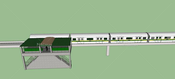 轻轨站(80469)su模型下载