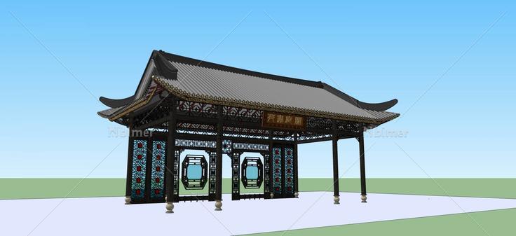 中式庭院(46598)su模型下载