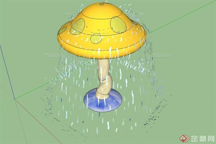 蘑菇小品喷泉设计su模型