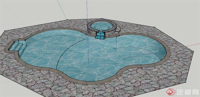 某现代游泳池设计SU模型