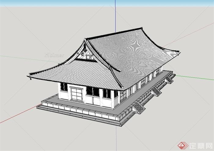 古典中式详细民居住宅建筑设计su模型[原创]