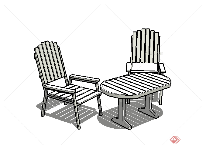 某园林景观户外坐凳设计SU模型素材2