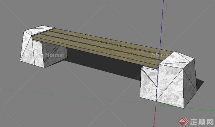 户外景观坐凳su模型[原创]
