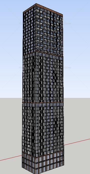 某超高层现代公寓建筑设计方案SU模型[原创]