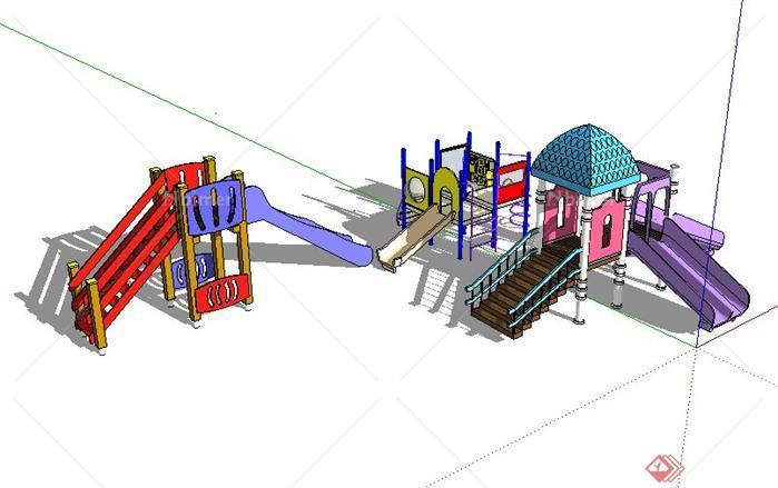 3套小型儿童游乐设施SketchUp(SU)3D模型