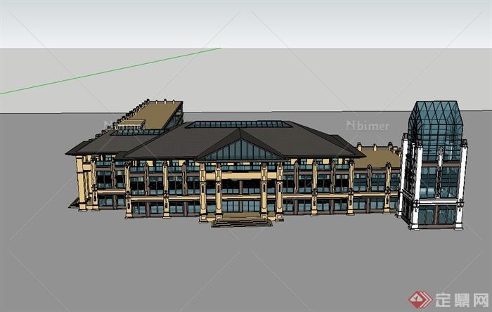 某新古典风格详细大型会所及是商业售楼部建筑设