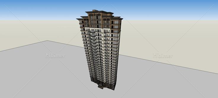 简欧风格高层住宅楼(75756)su模型下载