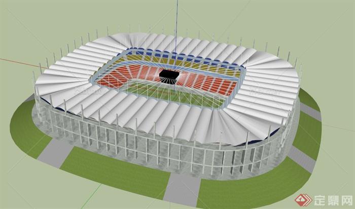 特色足球场建筑设计SU模型