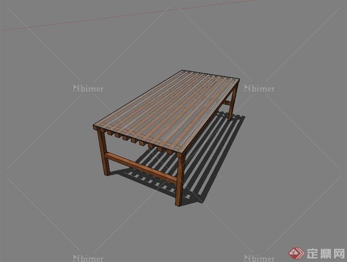现代风格户外长条坐凳设计su模型[原创]