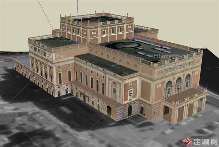 某瑞典皇家歌剧院建筑设计SU模型