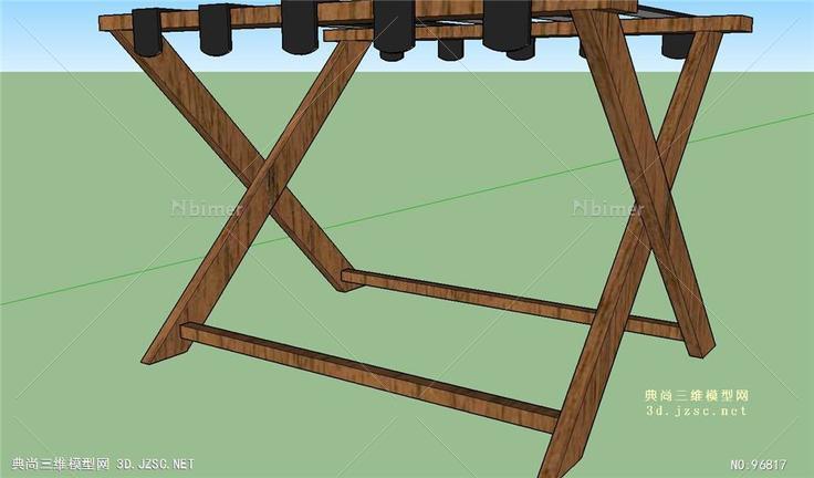 03酒店行李架打包SU模型