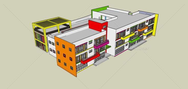 现代风格幼儿园(81119)su模型下载