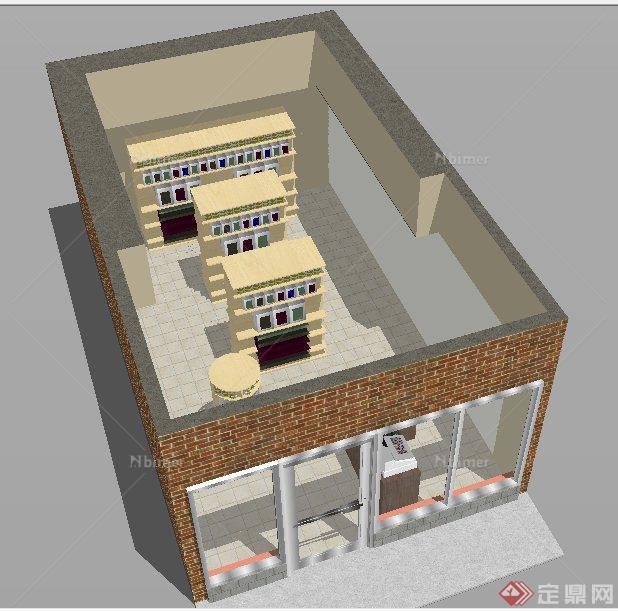 某现代单层商店室内设计SU模型