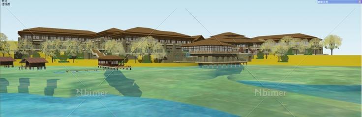 一个度假村的建筑设计方案带SketchUp模型下载分