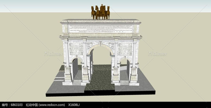 罗马风格四马雕塑凯旋门