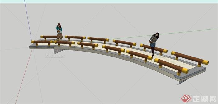 某现代中式桥设计su模型