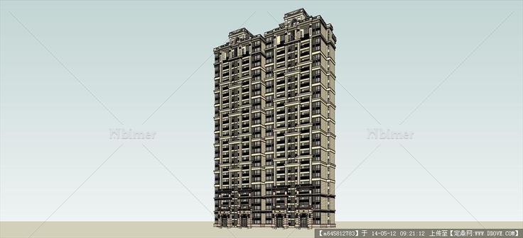 Sketch Up 精品模型---新古典风格26层住宅单体