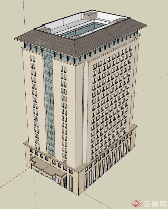 某小高层办公建筑设计SU模型