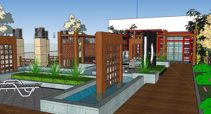 001会所花园(167014)su模型下载