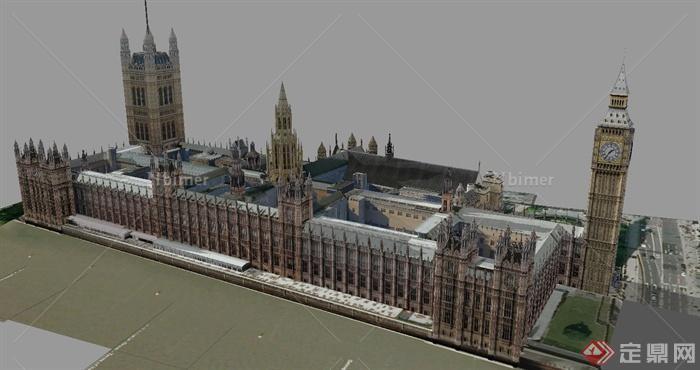 英国国会大厦建筑设计SU模型
