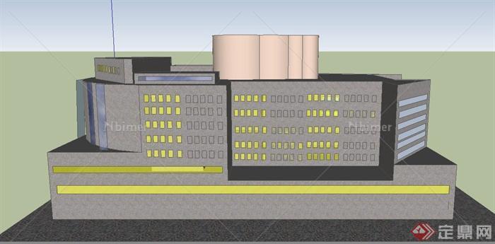 某现代星期五实验大厦建筑设计SU模型