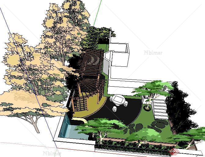 园林景观之庭院花园设计方案su模型2[原创]